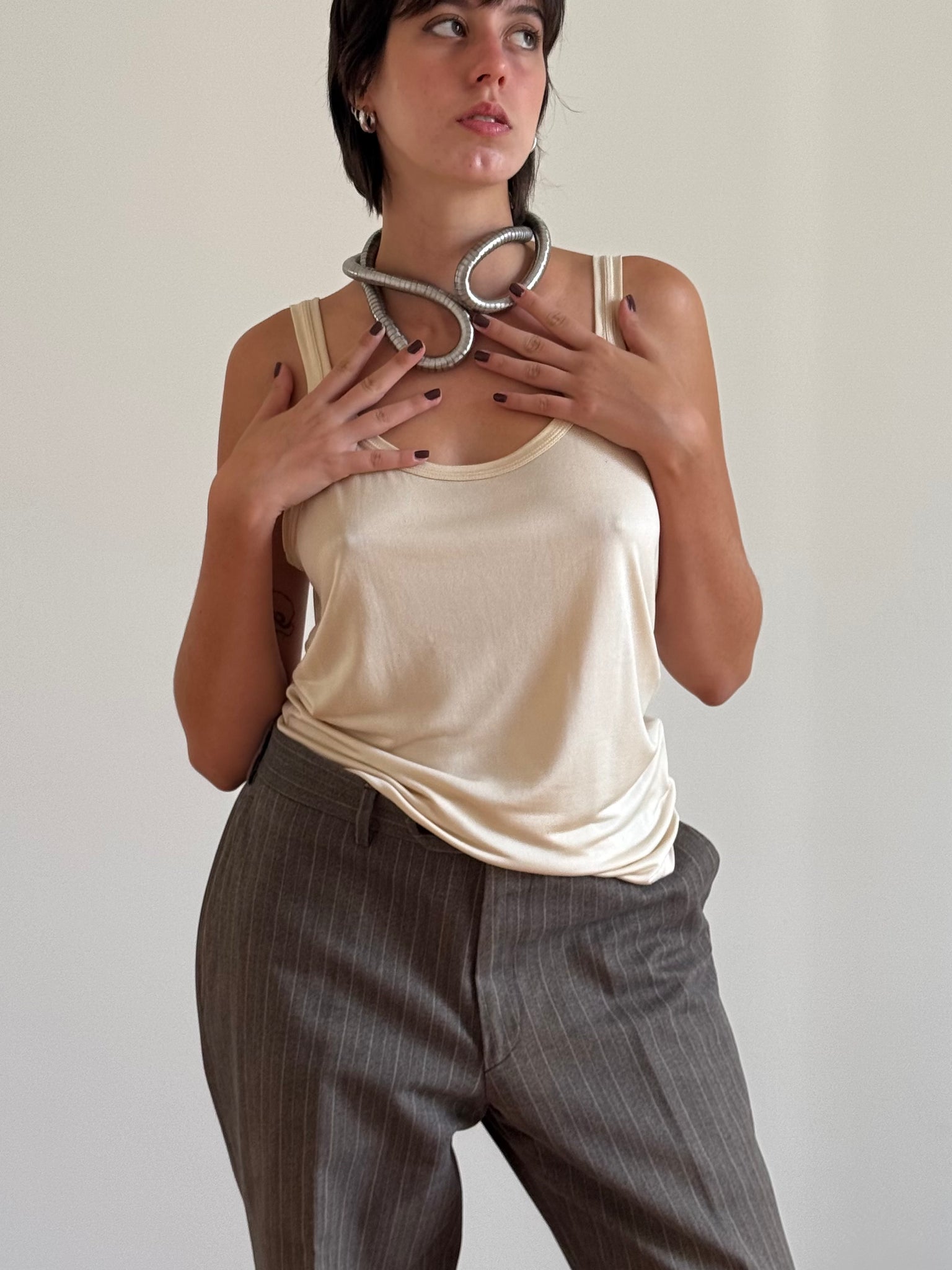 max mara jersey silk tank top