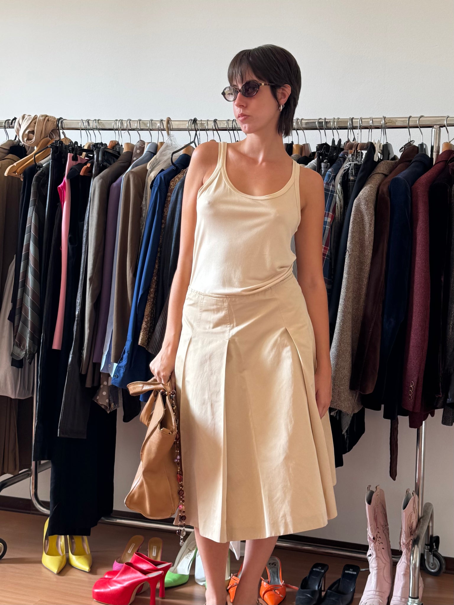 max mara jersey silk tank top