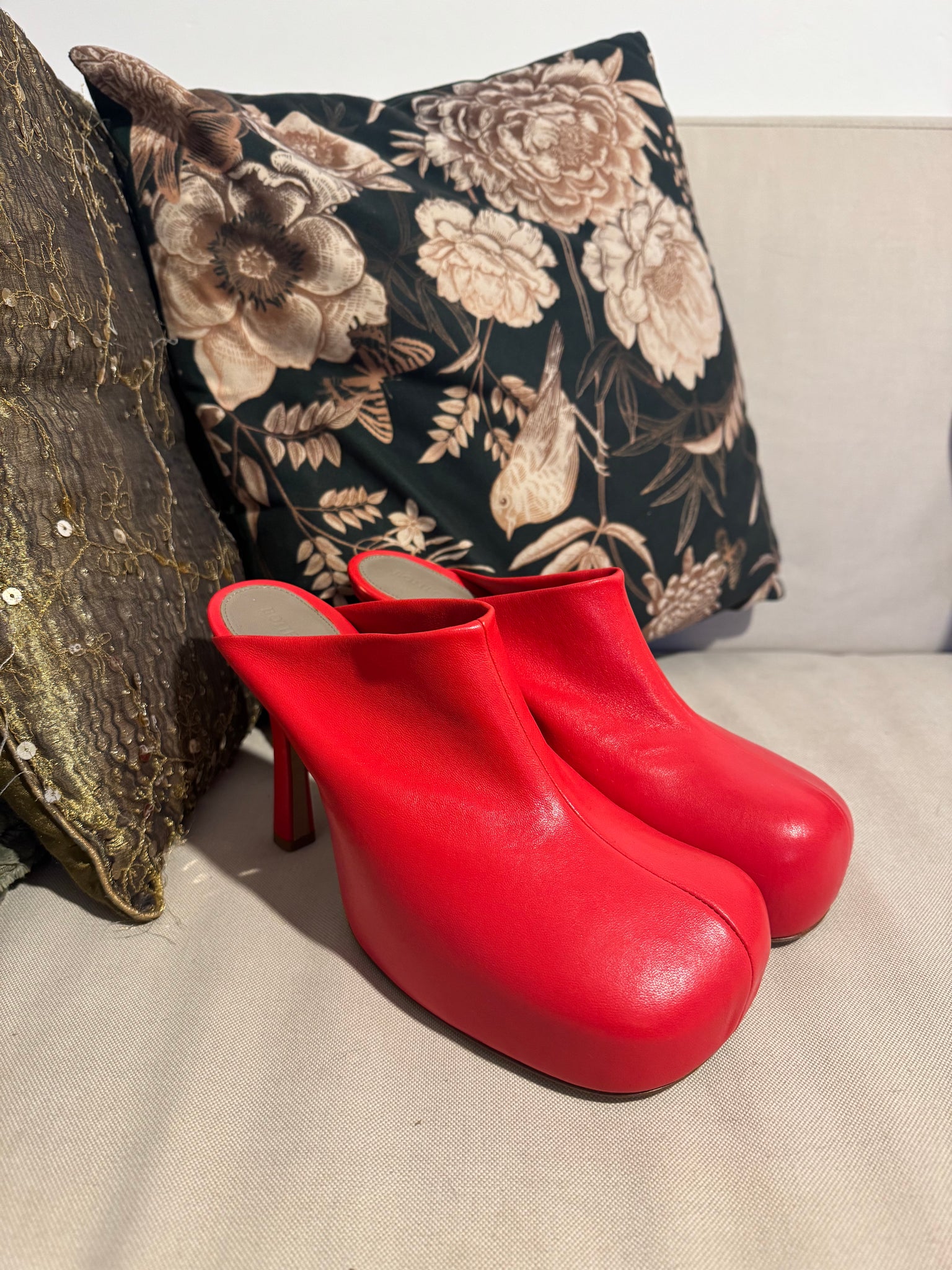 Bottega Veneta red shoes